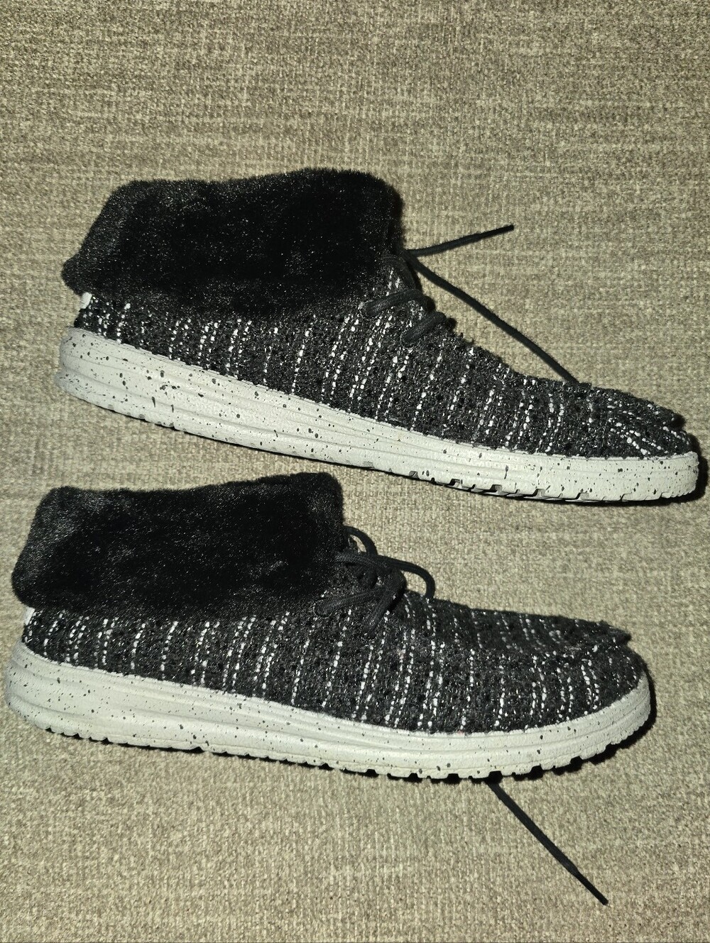 Hey Dude HEYDUDE Britt Boucle Fur Ankle Booties Sneakers Shoes Women US 8 EU 39